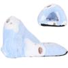 Mini Pet Winter Sleeping Bed Cage Removeable Hamster GuineaPigs Warm House Cave(Blue S)