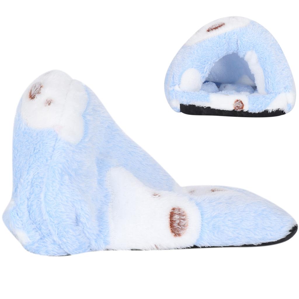 Mini Pet Winter Sleeping Bed Cage Removeable Hamster GuineaPigs Warm House Cave(Blue S)