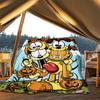 1pc Garfield Outdoor Flannel Blanket, Lightweight Warm Cozy for Travel Camping Office Soft Polyester Fabric