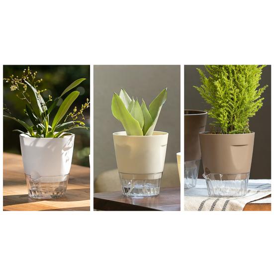 Flowerpot with Open Water Pour Port Easy Maintenance Self-Absorbing Double-Layer Water System Thickened Transparent Water Storage