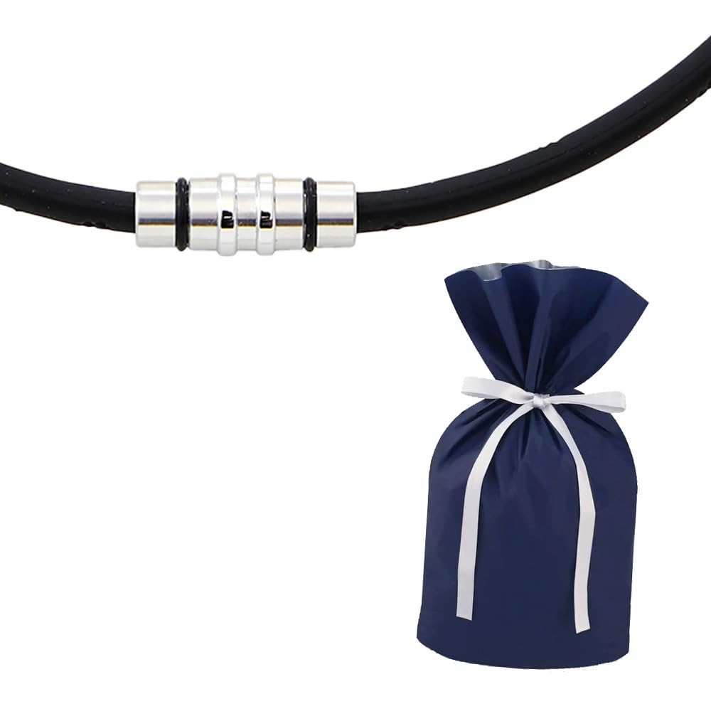 

Colantotte Crest Premium Color Magnetic Necklace with Gift Wrapping, Limited Edition Gift Set (Premium Silver, L)