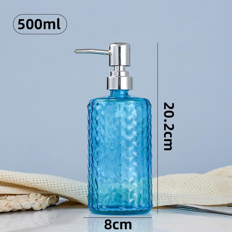 500ml European Style Refillable Glass Pump Bottle for Soap, Shampoo, Conditioner, or Shower Gel