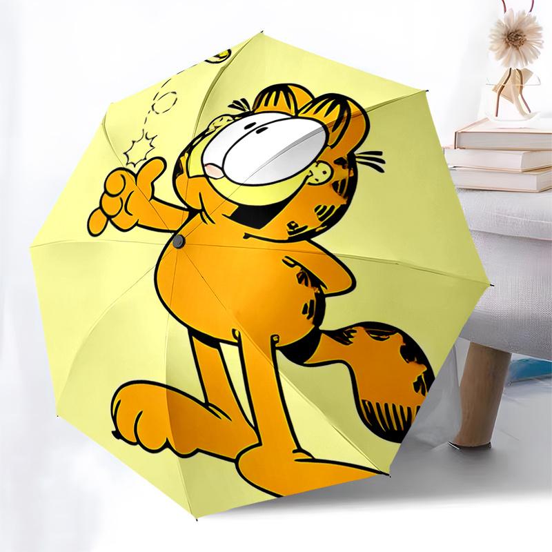 Garfield Outdoor Umbrella with Automatic Open/Closed Mechanism, Foldable Design, 8-Rib Iron Frame - Perfect Gift for Fans and Travelers01042