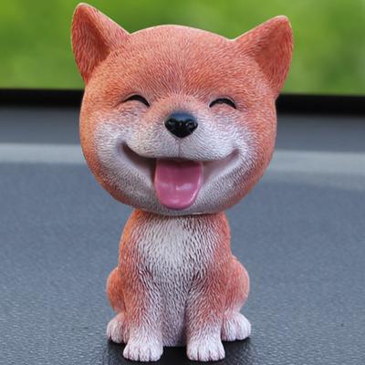 Delicate Strong Adhesion Portable Car Decor Ornament Bobbing Head Dog Animal for Automobile