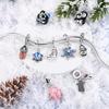 Blue Zircon Series Charms Copper Snowflake Flower Owl Dolphin Castle Winter Beads Fit Bracelet Diy Charm Jewelry Making Gift