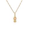 Aogou Gold-Plated Zircon Princess Necklace - Women's Exquisite Fairy Tale-Inspired Cute Collarbone Chain.