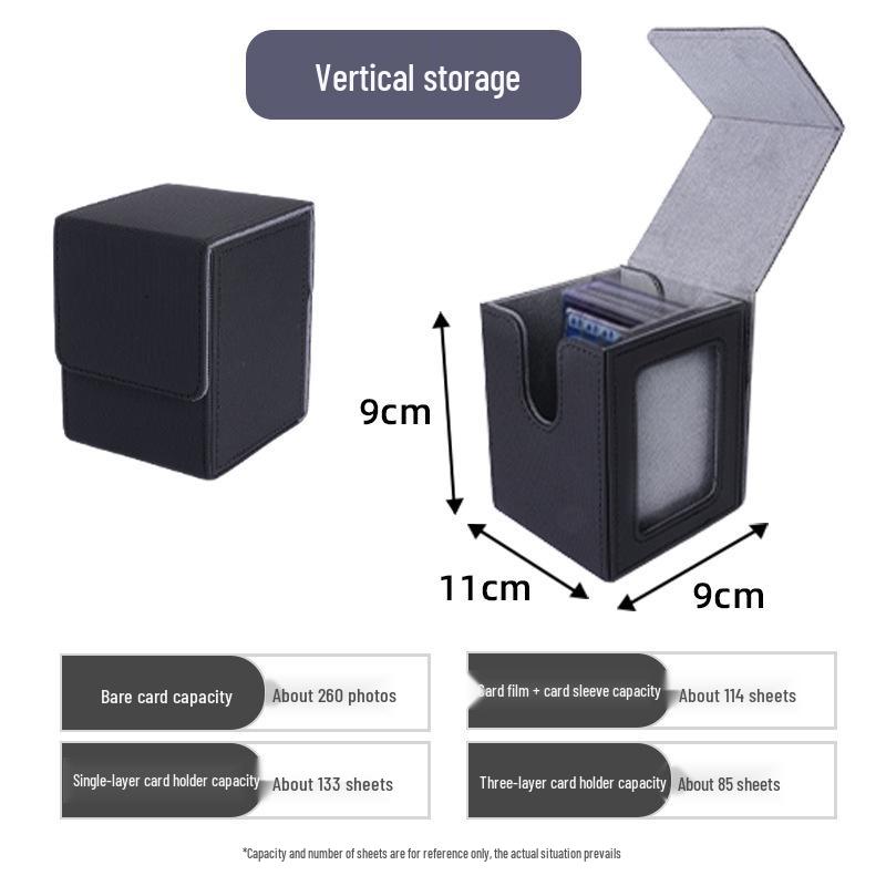Large Capacity Leather Card Storage Box with Diamond Pattern for Pokémon & Three Kingdoms Kill Game Cards