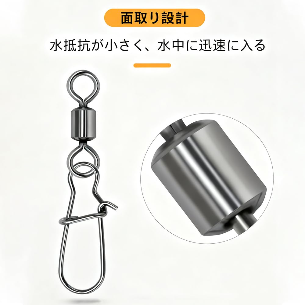 ZJYCLY Set of Snap Swivels for 5 with Storage Box 50-Piece Fishing, Sizes,