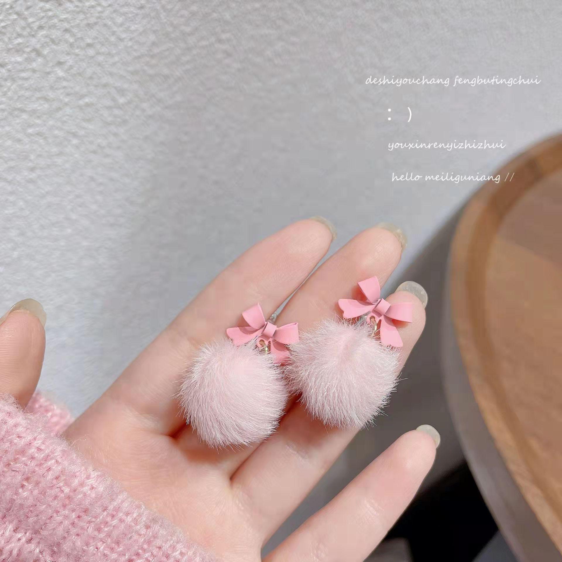 

Элегантные серьги-шарики с бантиками из серебра 925 пробы, осень/зима — японский и корейский стиль