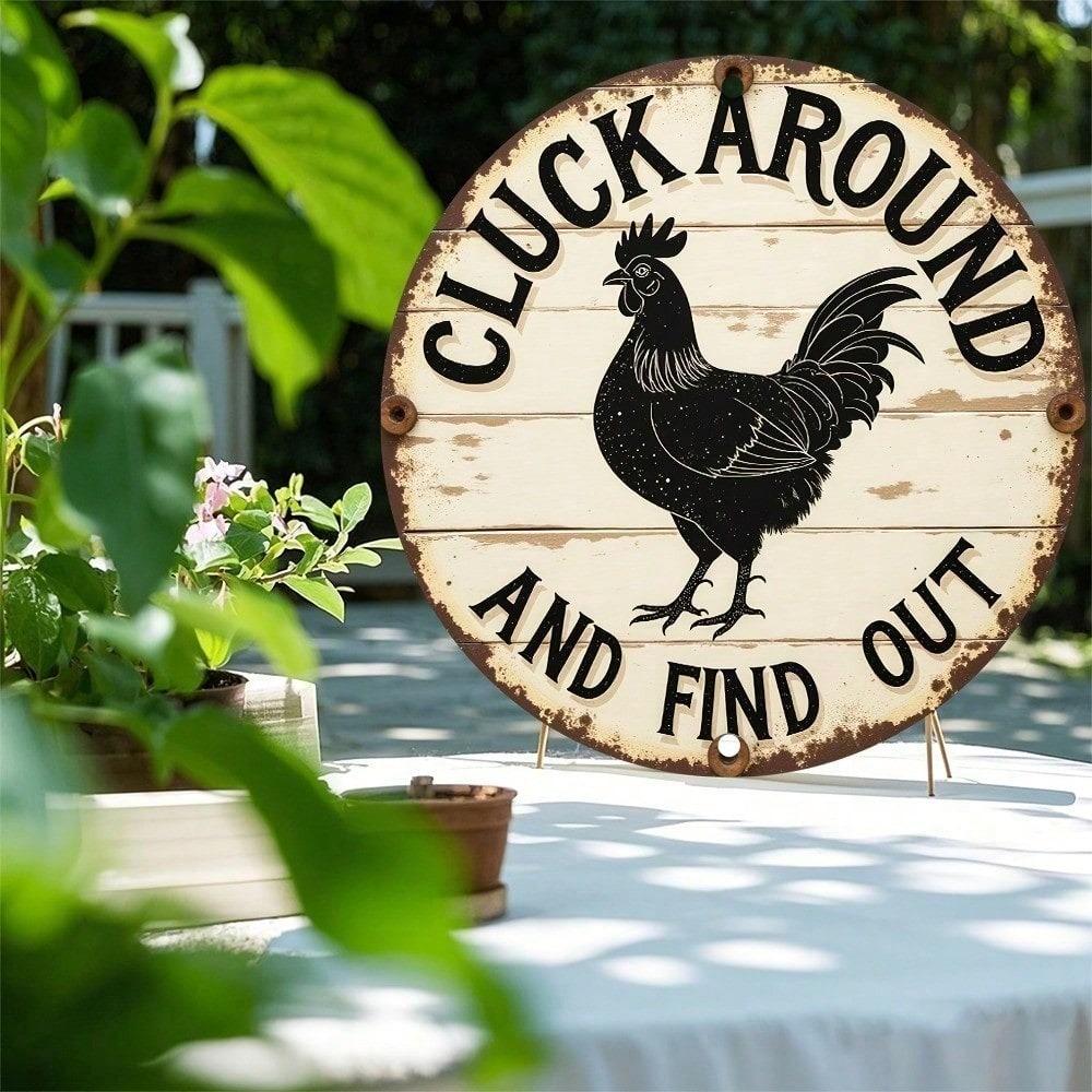 Vintage Rooster Metal Sign Rustic Farmhouse Wall Decor Retro Country Garden Plaque Indoor Outdoor Home Art