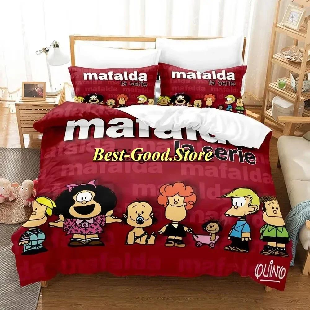 Cute Girl Mafalda Bedding Set Duvet Cover Full Queen King Size Pillowcase Bed Printed Bed Set For Aldult Kid Bedroom Single Twin