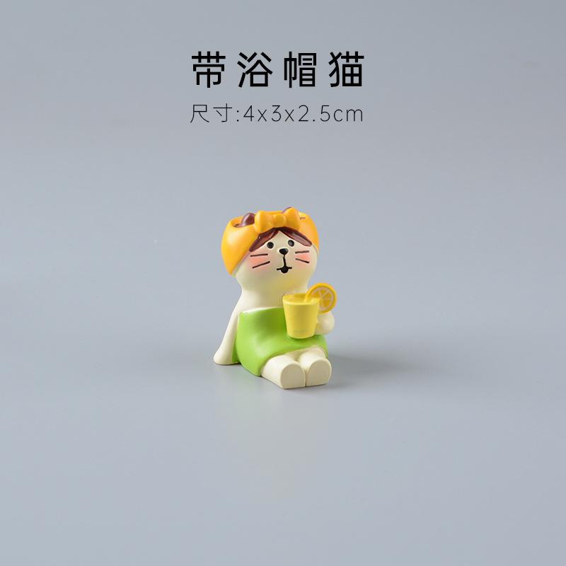 

Zakka Home Decorations Mid Autumn Festival Series Hot Spring Bathing Spas Pool Sake Cat Desktop Items Ornament Collections Craft