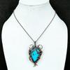 Turquoise 999 Copper Wire Wrapped Pendant, Handmade Gemstone Jewelry Pendant For Memorial Day