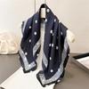High End Geometric Polka Dot Printed Silk Scarf Imitation Square Shawl Versatile Neck Small Women