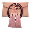 Myorenka Jodo Shinshu Women's Prayer Beads, 8-inch, Purpleheart Wood with Natural Beads and Rose Quartz, Double Strand, 108 Beads, Formal Style, Comes