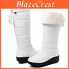 Snow Winter Shoes Waterproof Woman Boots 2024 Warm Fur Plush Casual Wedge Knee High Boots Girls Black White Rain Shoes Ladies