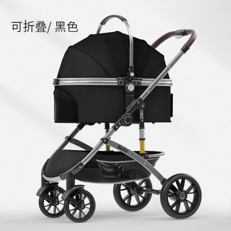 

Aluminum Alloy Folding Pet Stroller Breathable Dog and Cat Travel Luxury Designer Bags Portable Puppy Carrier Dog Accessories чёрный