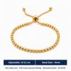 Ready to Ship 18K PVD Stainless Steel Gold Bead Bracelet Adjustable Stainless Steel Gold Bracelet for Women