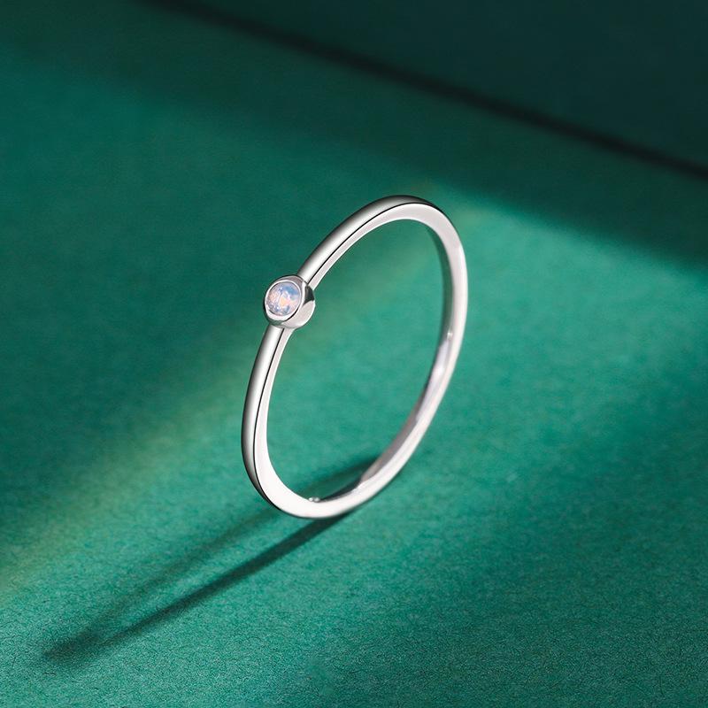 12 Constellations S925 Sterling Silver Zircon Ring for Women - Diamond-Set Japanese Light Luxury