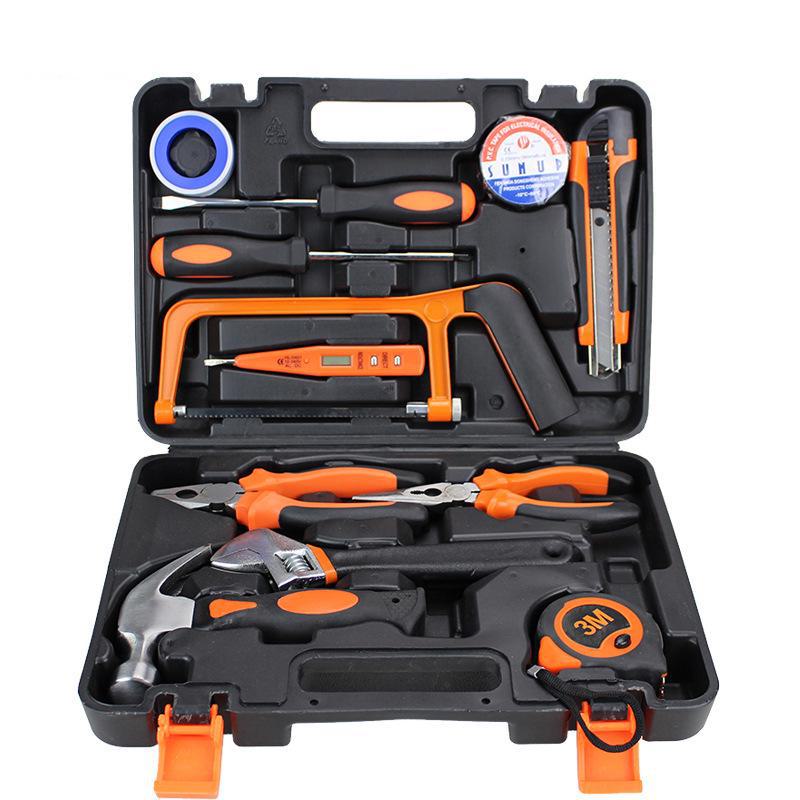 Household Hardware Tool Set: Electric & Impact Drill Combo with Toolbox for Vehicle Repair