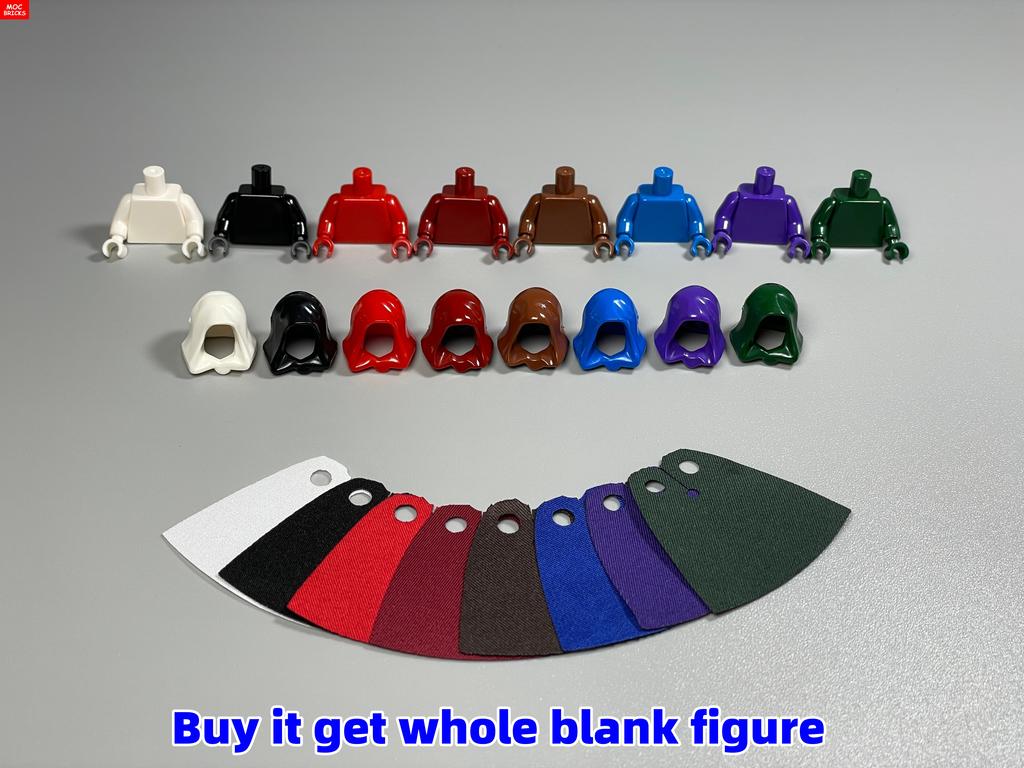 Peças MOC Cabeça Capuz Capacete Abaixado Figura 4cm Corpo Acessório de Roupa 30381 15428 blocos de construção brinquedos presentes para crianças