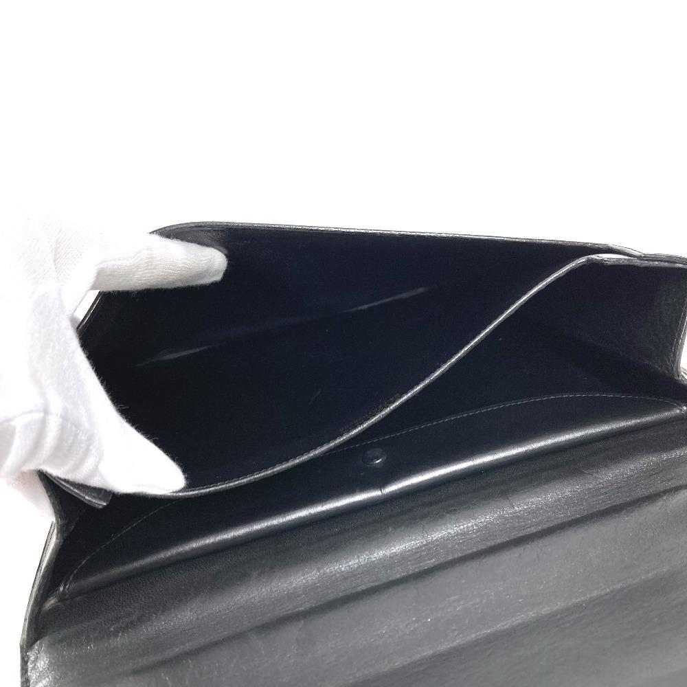 Hermes Bolsa de Mão com Aba e Logo Vintage Bolsa de Ombro Couro Preto/Ferragens Douradas