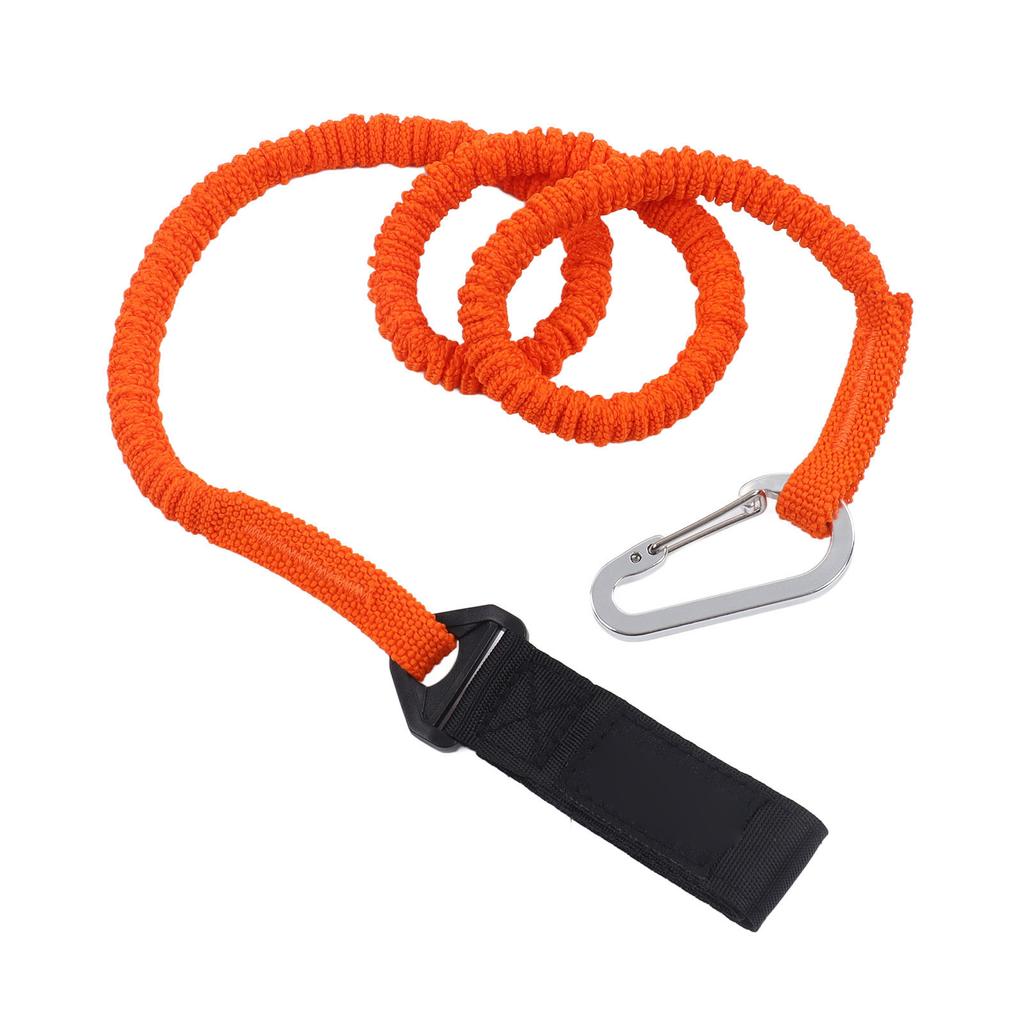 2pcs Kayak Paddle Leashes Stretchable Safety Canoe Paddle Leash Kayak Accessories with Belt Buckle and Hook Orange