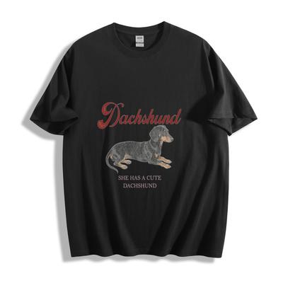 She Has A Cute Dachshund Graphic Unisex Tee