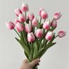 Artificial Tulip Realistic Fake Flower Branch Home Office Wedding Party Table Centerpiece Indoor Outdoor Faux Bloom Decoration