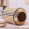 Creativity Ceramics Vase with Cover Golden Stripe Modern Storage Jar Modern Home Desktop Flower Arrangement Vases Decoration