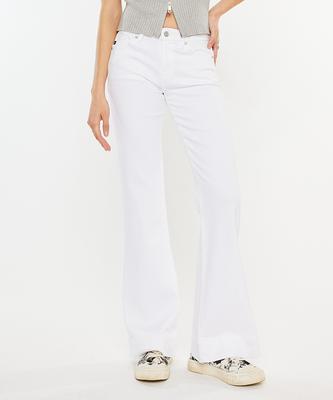 KANCAN Mid-Waist White Flared Allegra