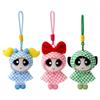 Powerpuff Girls Plaid Plush Raincoat Pendant with Detachable Bag