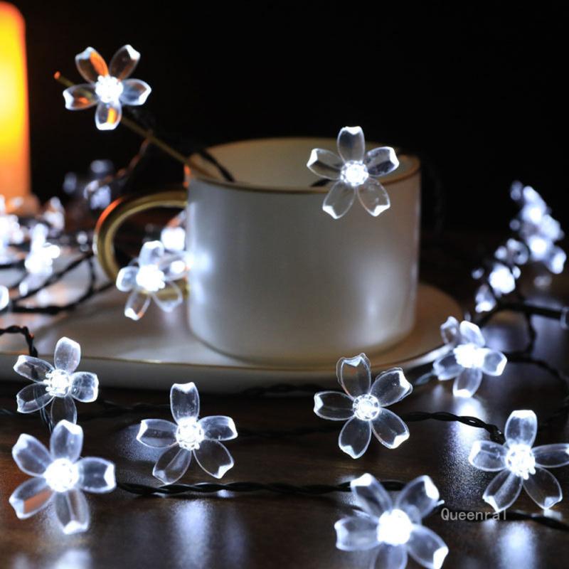 Solar Cherry Blossom String Lights Rainproof Waterproof Led Lights For Outdoor Garden Party