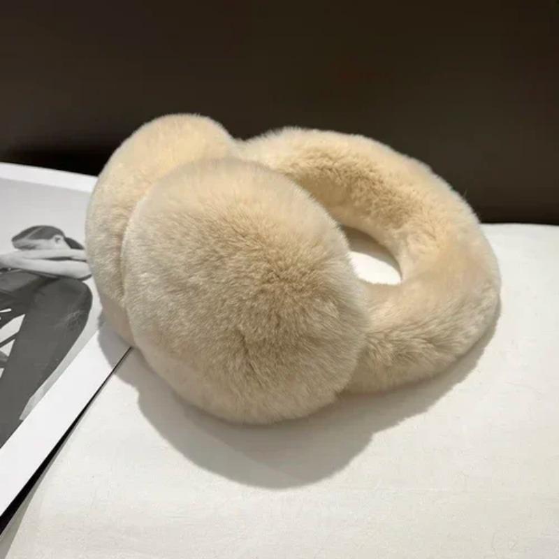 Echte Rexkaninchenfell-Ohrenschützer für Damen Winter-Ohrenwärmer Weiche Warme Fellige Ohrenschützer für Kaltes Wetter