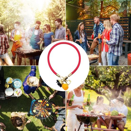 Gas Tank Inflation Valve High Pressure Explosion-proof Rubber Tube Gas Refill Valve Cylinder Gas Tank Converter Picnic Stove