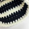 Y2K Devil Striped Knitted Hat Knitted Stripe Pattern Hat for Women Men Keep Ear Warm Hat with Paper Clip Decor