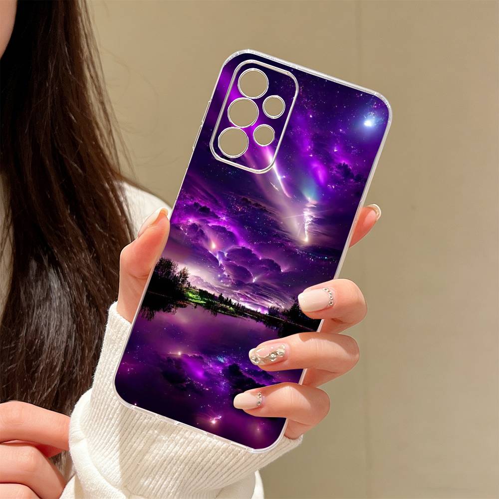 Northern Lights  Phone Case Transparent Silicone Soft For Samsung S25,S24,S21,S22,S23,S30,Ultra,S20,Plus,Fe