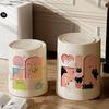 Retro Style Cartoon Trash Can with Lid for Home: Living Room, Bedroom, Kitchen, Bathroom