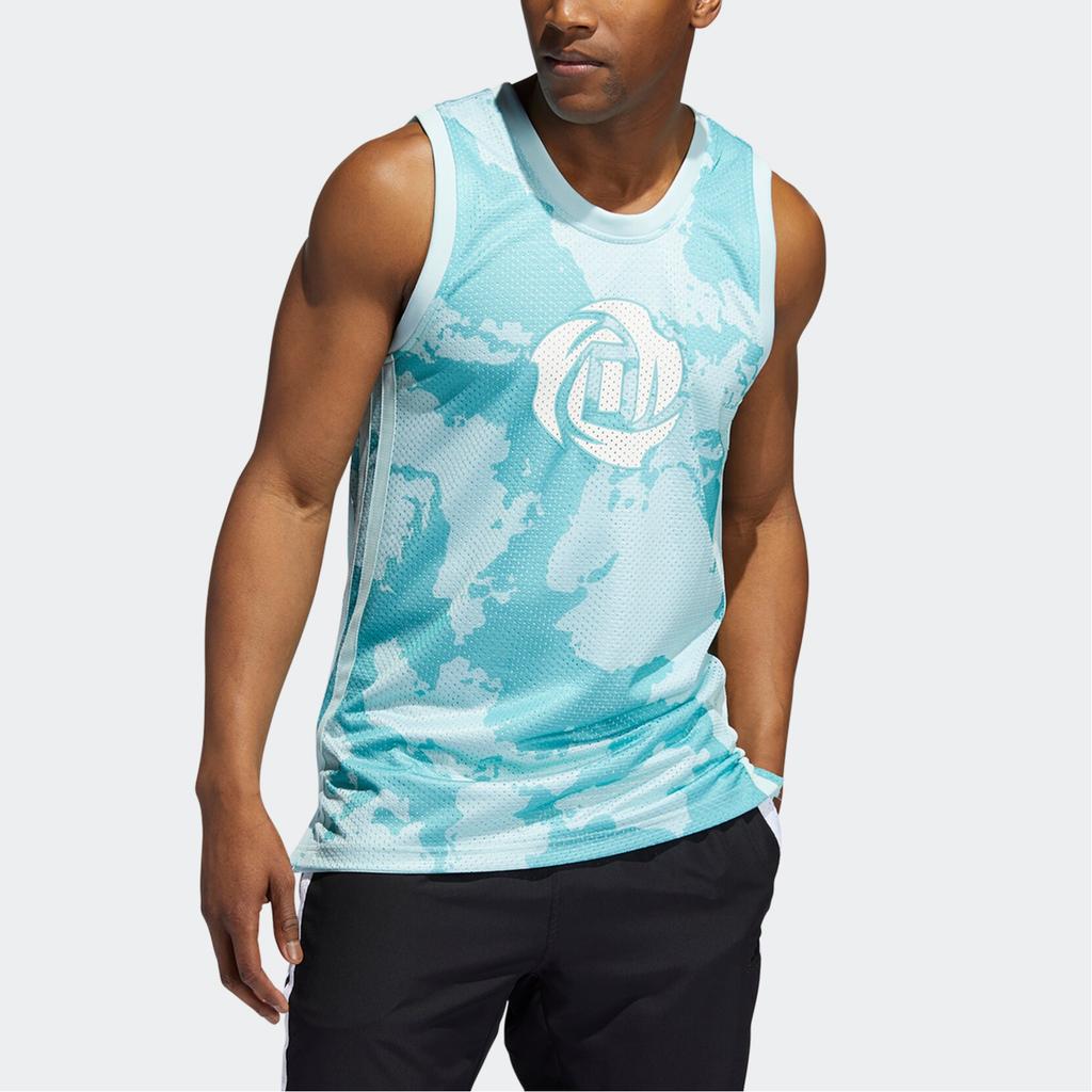 Adidas Derrick Rose Graphic Print Basketball Tank Top Men Tops Mint-Green GV4697
