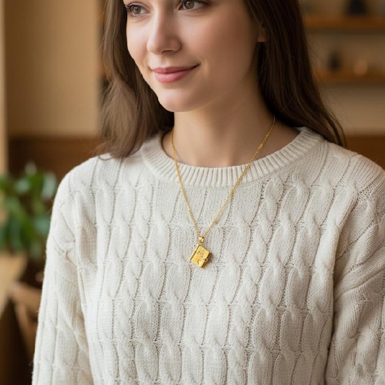 Buch Inspiriertes Graviertes Halsband Für Enkelinnen Nachdenkliches Geschenk Von Oma Titanstahl Halskette