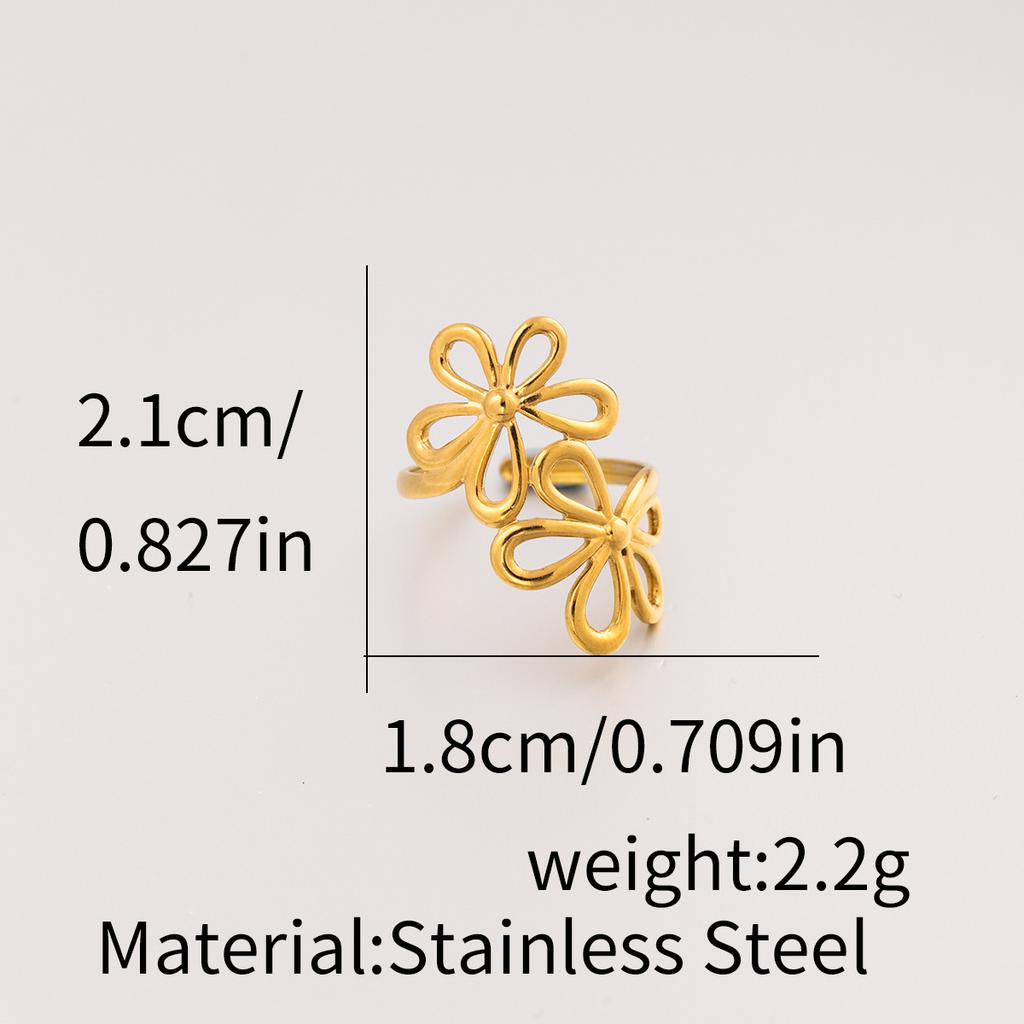 1Pcs Lady stainless steel open-ended ring, extravagant accessory ring, hollow finger ring