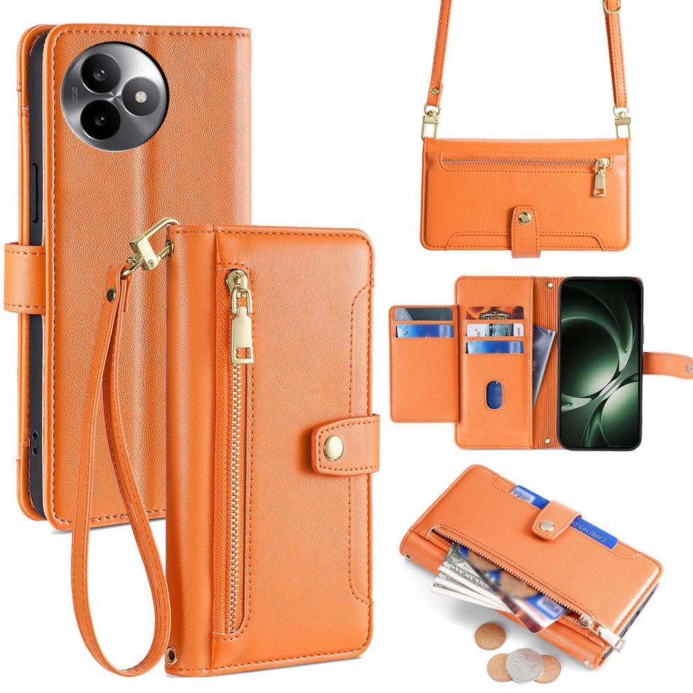 For Xiaomi Redmi K80 Ultra 5G Leather Case Zipper Pocket Wallet Phone Cover with 2 Straps