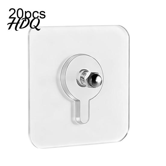 Reusable Adhesive Hooks 5/10/20Pcs Wall Mount Screw Hooks Picture Frame Hangers without