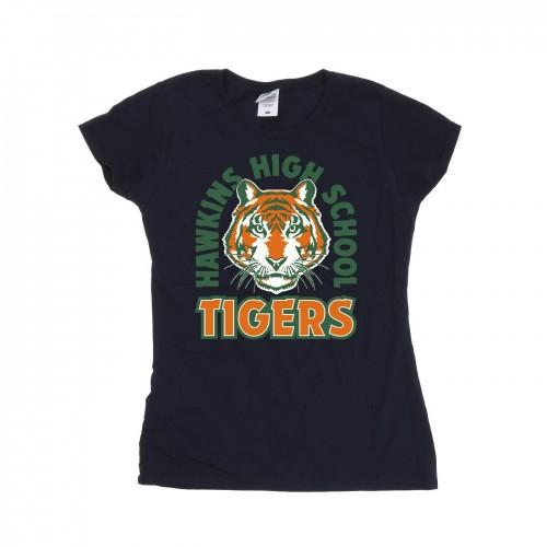 Netflix Womens/Ladies Stranger Things Hawkins Arch Tiger Cotton T-Shirt