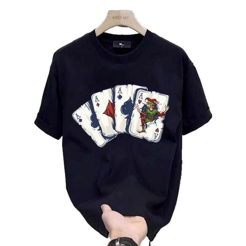 Trendy Brand Short-Sleeved Pure Cotton Men'S Printed T-Shirt Trendy Men'S And Women'S Versatile Round Neck T-Shirt Men'S
