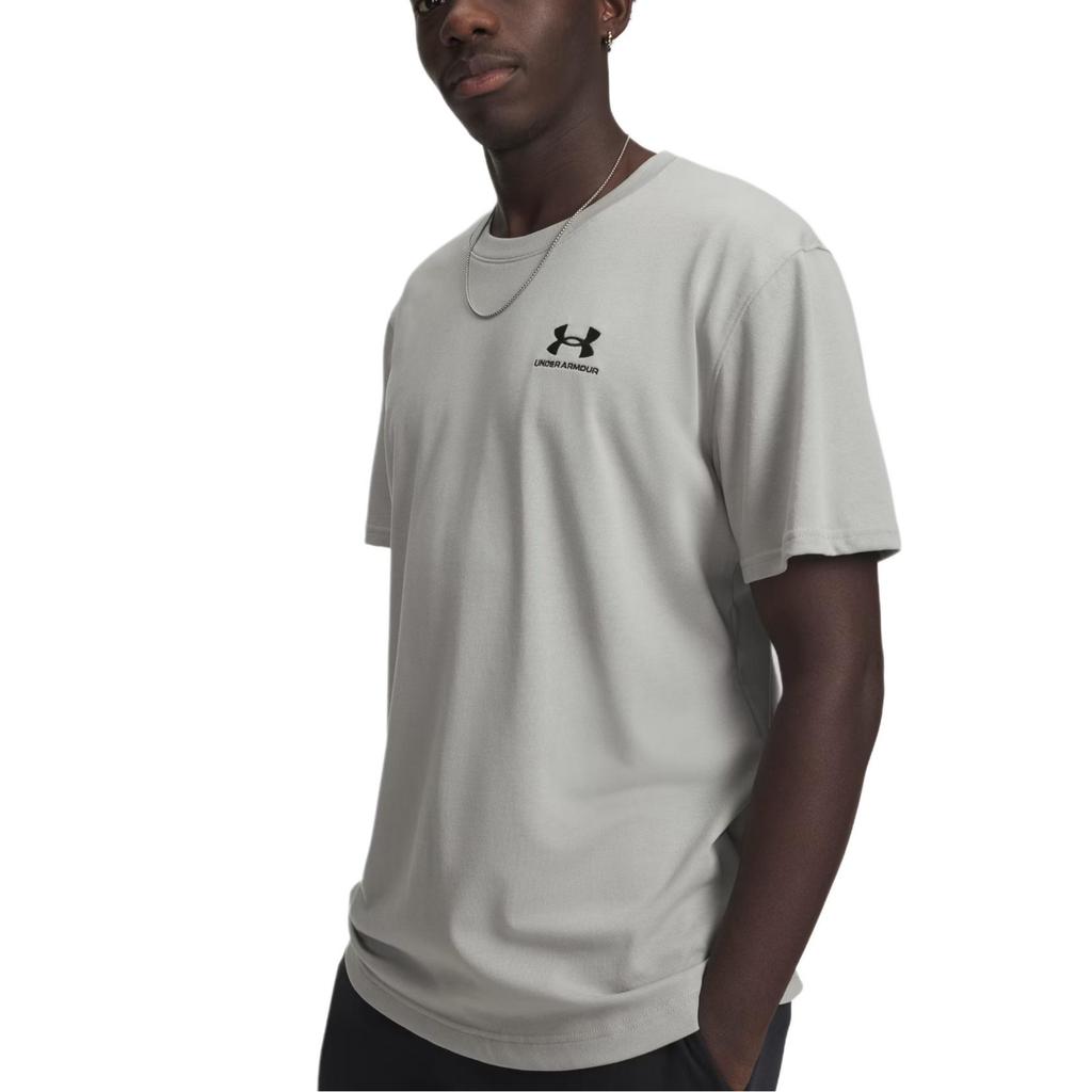 Under Armour Ss26 Emb Crew Neck Drop Shoulder Solid Pullover T-Shirt Men Tops 1373997-069