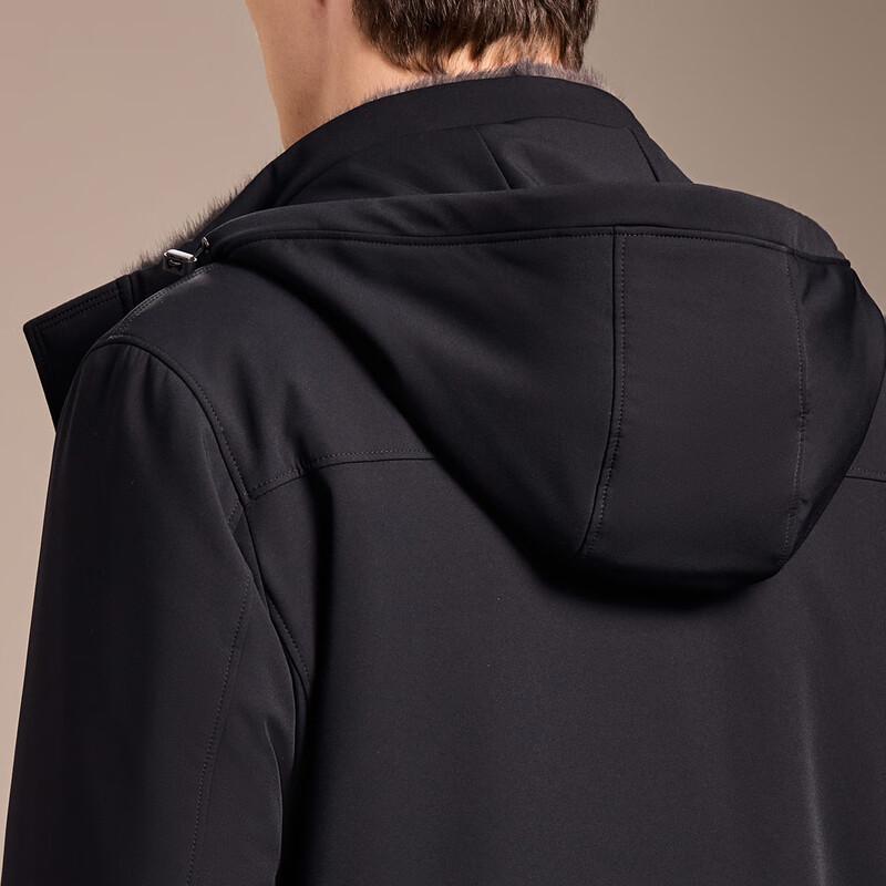 Antonio Men's 3-in-1 Hooded Parka with Rabbit Fur Liner & Mink Collar