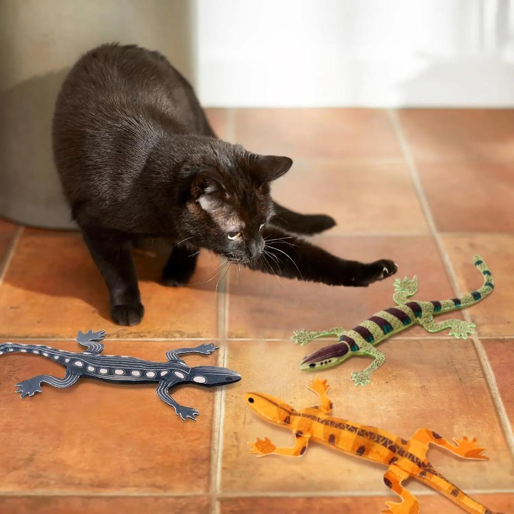 Catnip Lizard Toys Chew Bite Resistant Toys for Indoor Cats Relief Teeth Cleaning Interactive Funny Kitten Cat Halloween Gifts