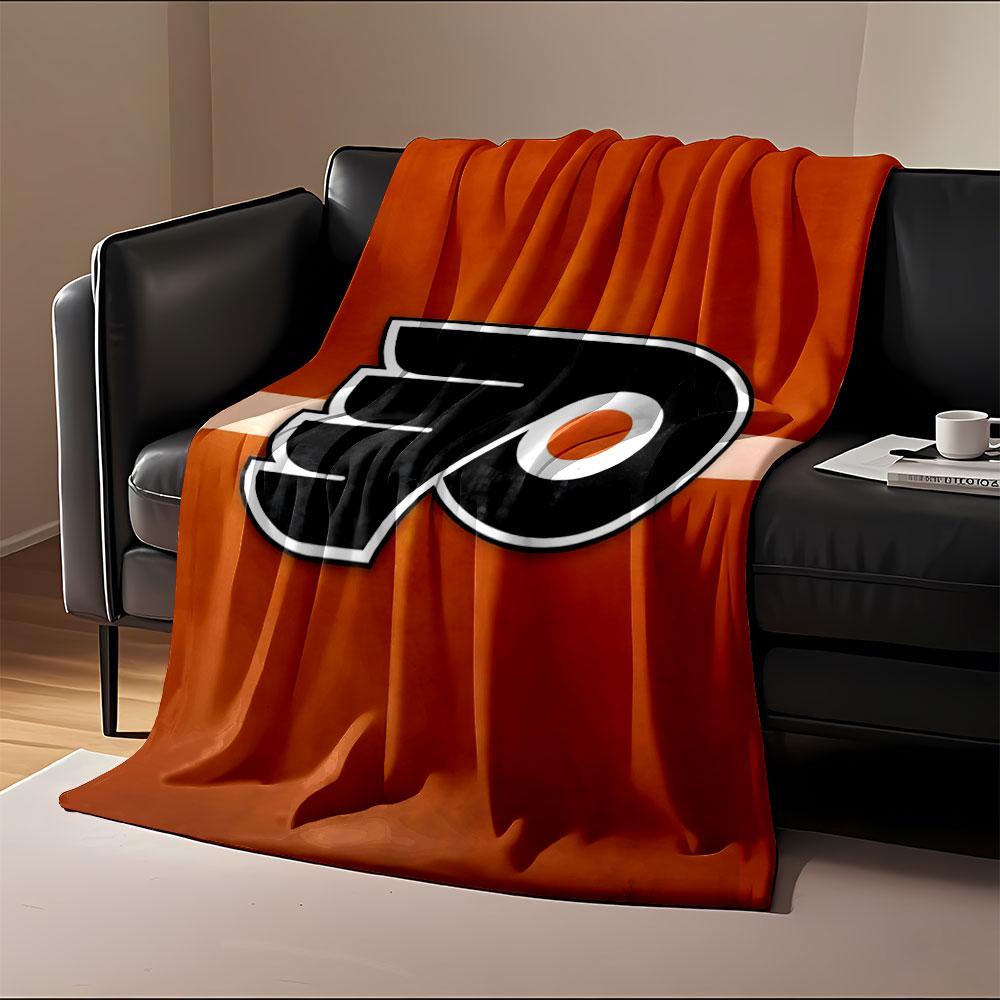 Orange and Black Winged Logo Design print blanket soft and cozy perfect for the living room bed sofa or a nap,gift