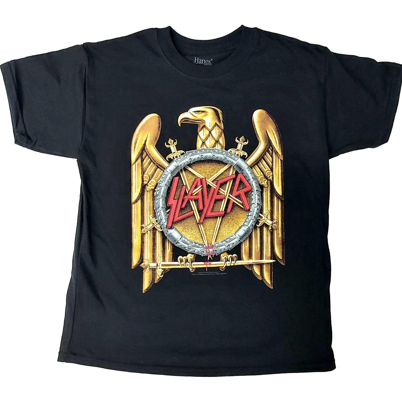 Slayer Kids T-Shirt: Gold Eagle OFFICIAL NEW L